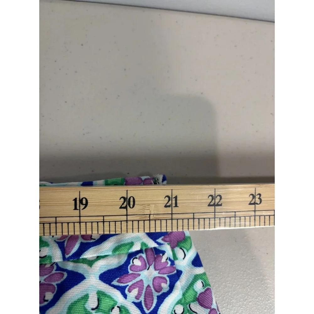 Talbots Pastel Canvas A-Line Skirt 20W Medallion Print Lined Plus Cotton Spandex
